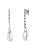Ornate Jewels 925 Silver And American Diamond Pearl Danglers-2