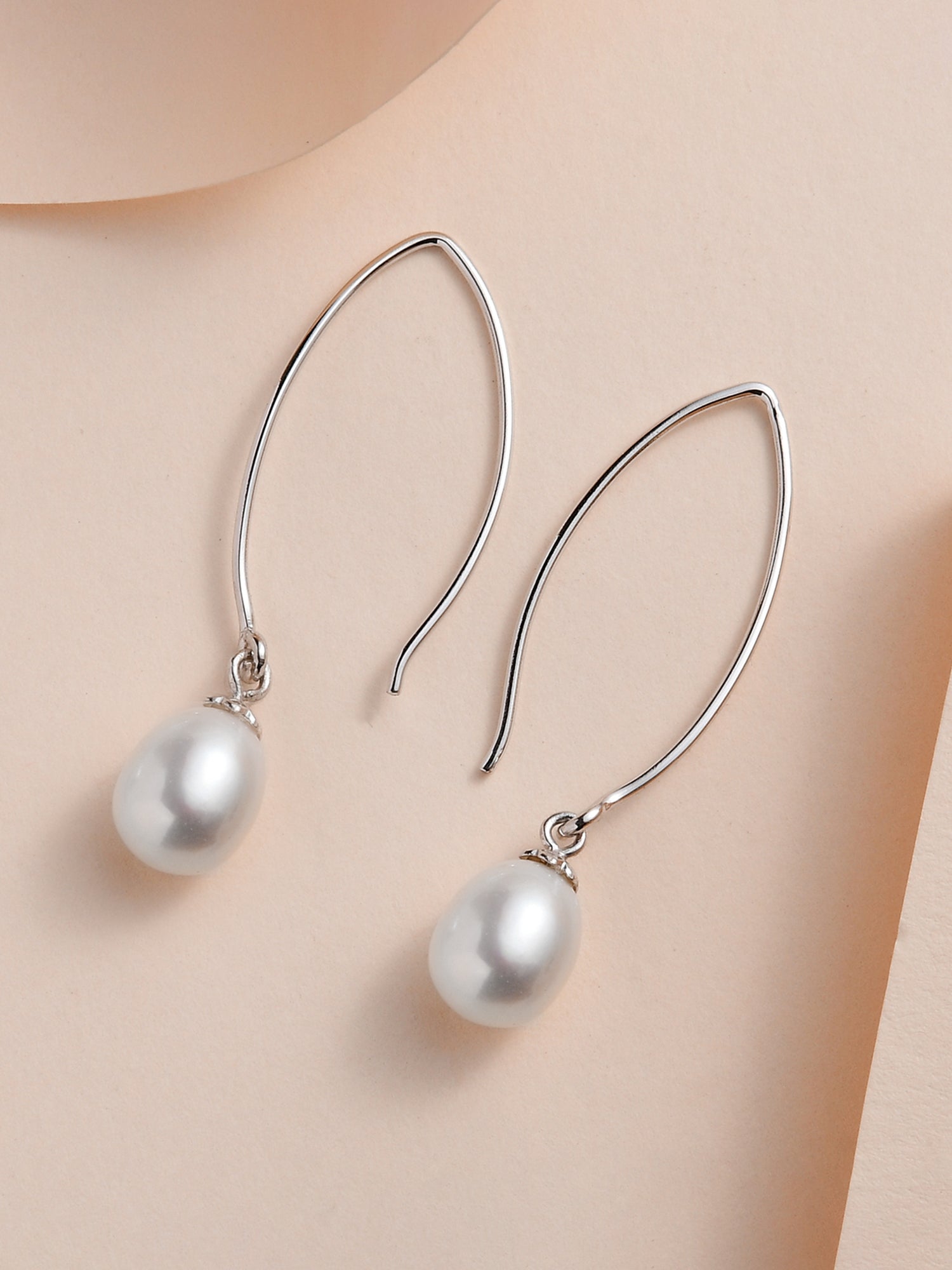Real Pearl Drop Chic Earrings For Girls