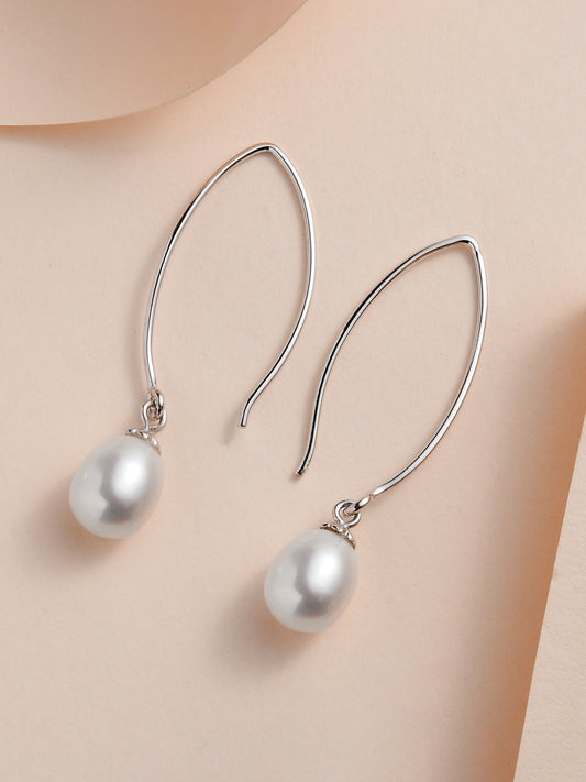 Real Pearl Drop Chic Earrings For Girls
