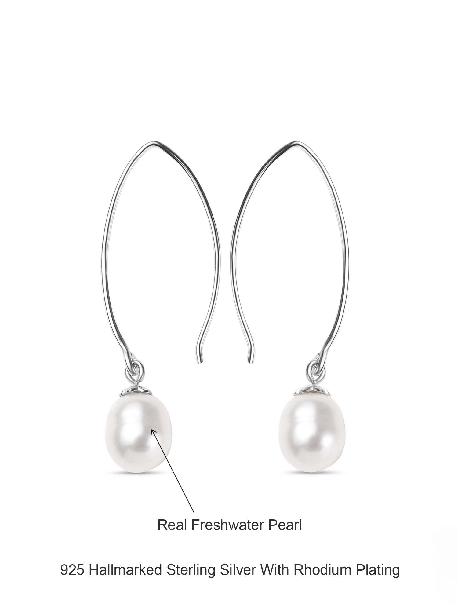 Real Pearl Drop Chic Earrings For Girls-6
