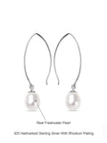 Real Pearl Drop Chic Earrings For Girls-6