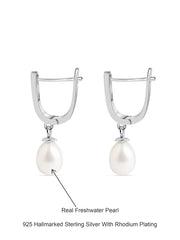 Pure Pearl Silver Dainty Dangler Earrings