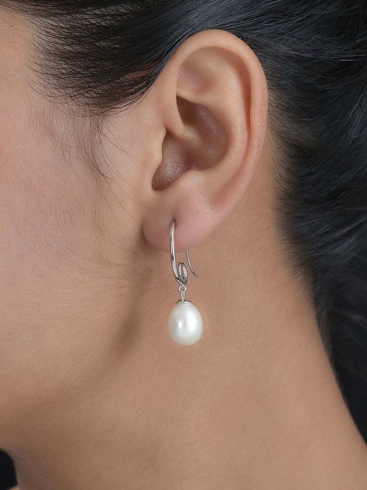 Real Pearl Drop Design Earrings-2