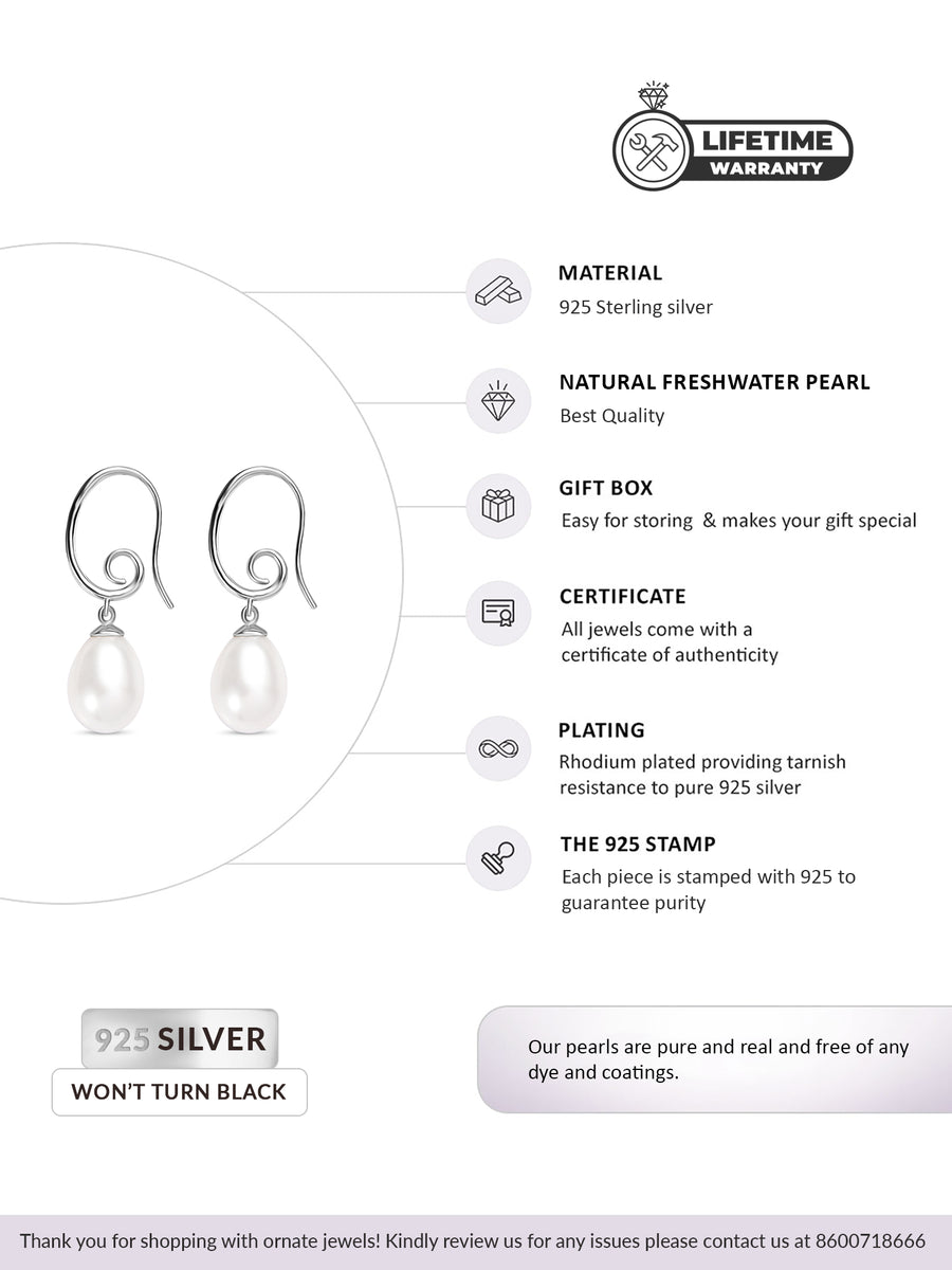 Real Pearl Drop Design Earrings