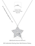 925 Sterling Silver Star American Diamond Pendant With Chain-3