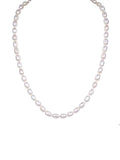 Freshwater Rice Pearl 18 Inches Silver Necklace-2
