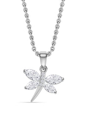 American Diamond Butterfly Necklace In 925 Silver-1