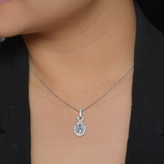 Pure Silver American Diamond Infinity Style Pendant-2