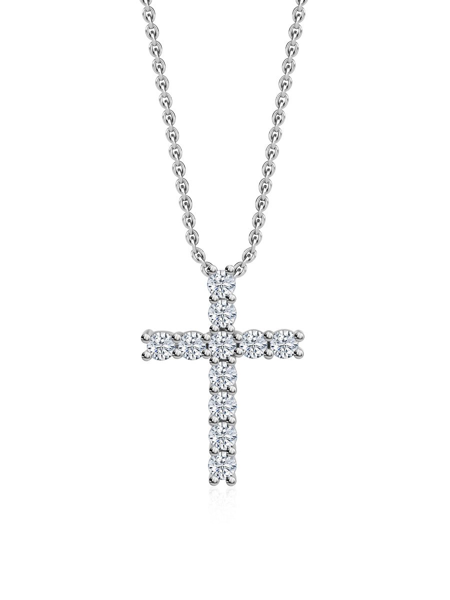 Cross Pendant With Silver Chain-1