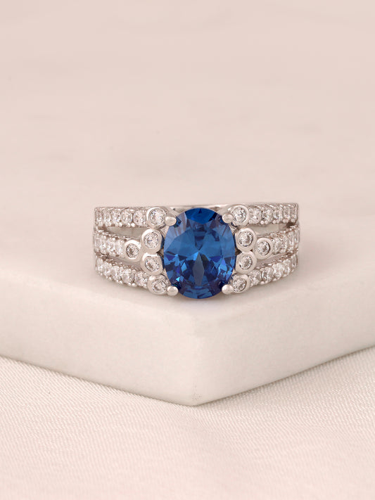 DEAL OF THE MONTH 2.5 CARAT OVAL SAPPHIRE SOLITAIRE MULTI ROW RING-8
