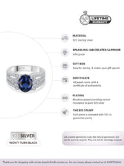 2.5 CARAT OVAL SAPPHIRE SOLITAIRE MULTI ROW RING-4