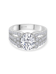 2.5 CARAT OVAL SOLITAIRE SILVER RING