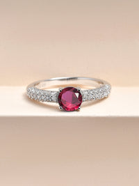 Ever So Red 1 Carat Solitaire Ring In 925 Silver