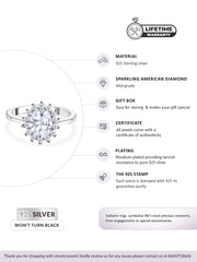 Oval 1.5 Carat Diamond Look Cubic Zirconia Silver Ring-6