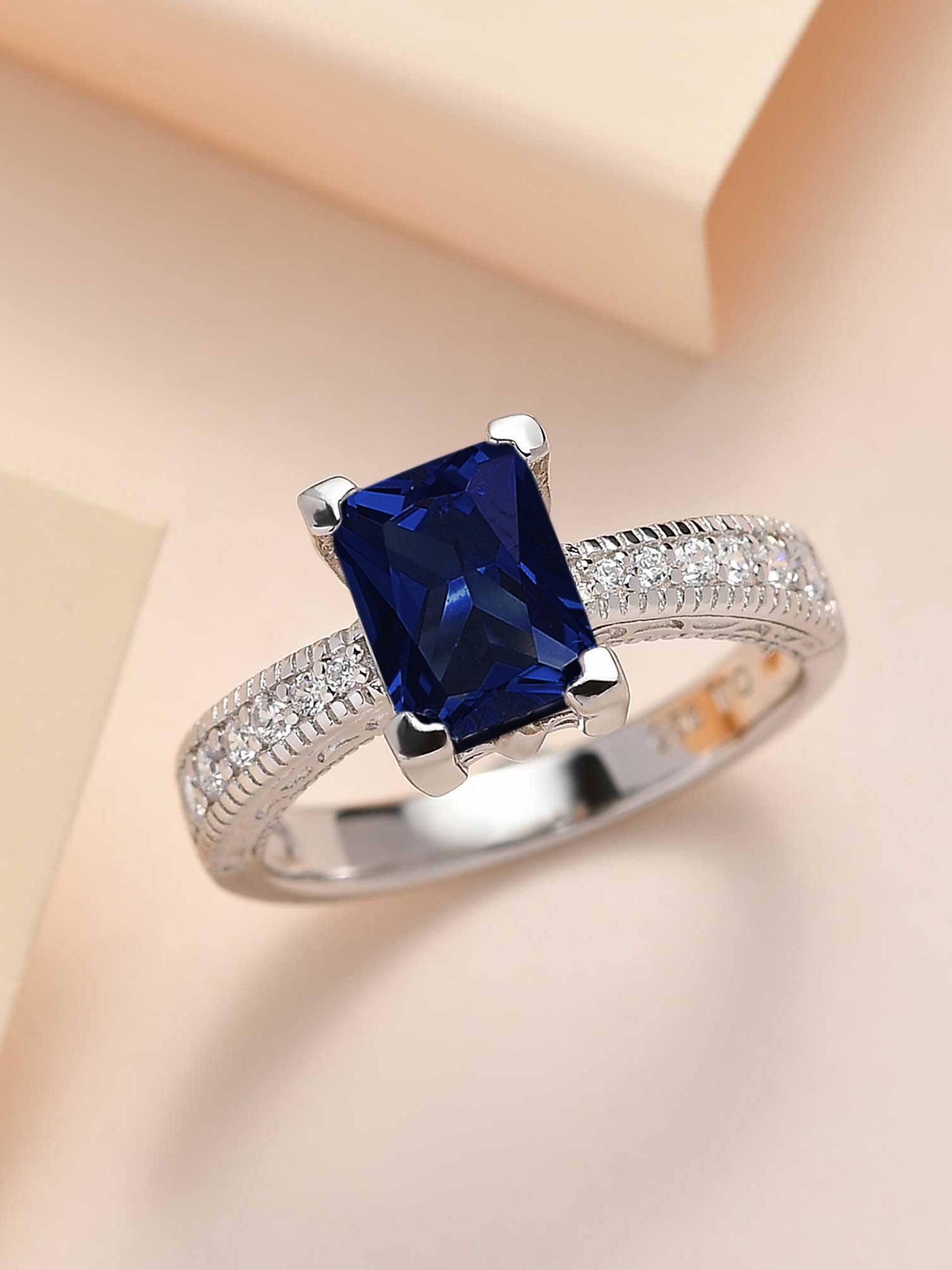 Lab Created Sapphire Women Ring