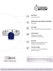 Lab Created Sapphire Women Ring-6