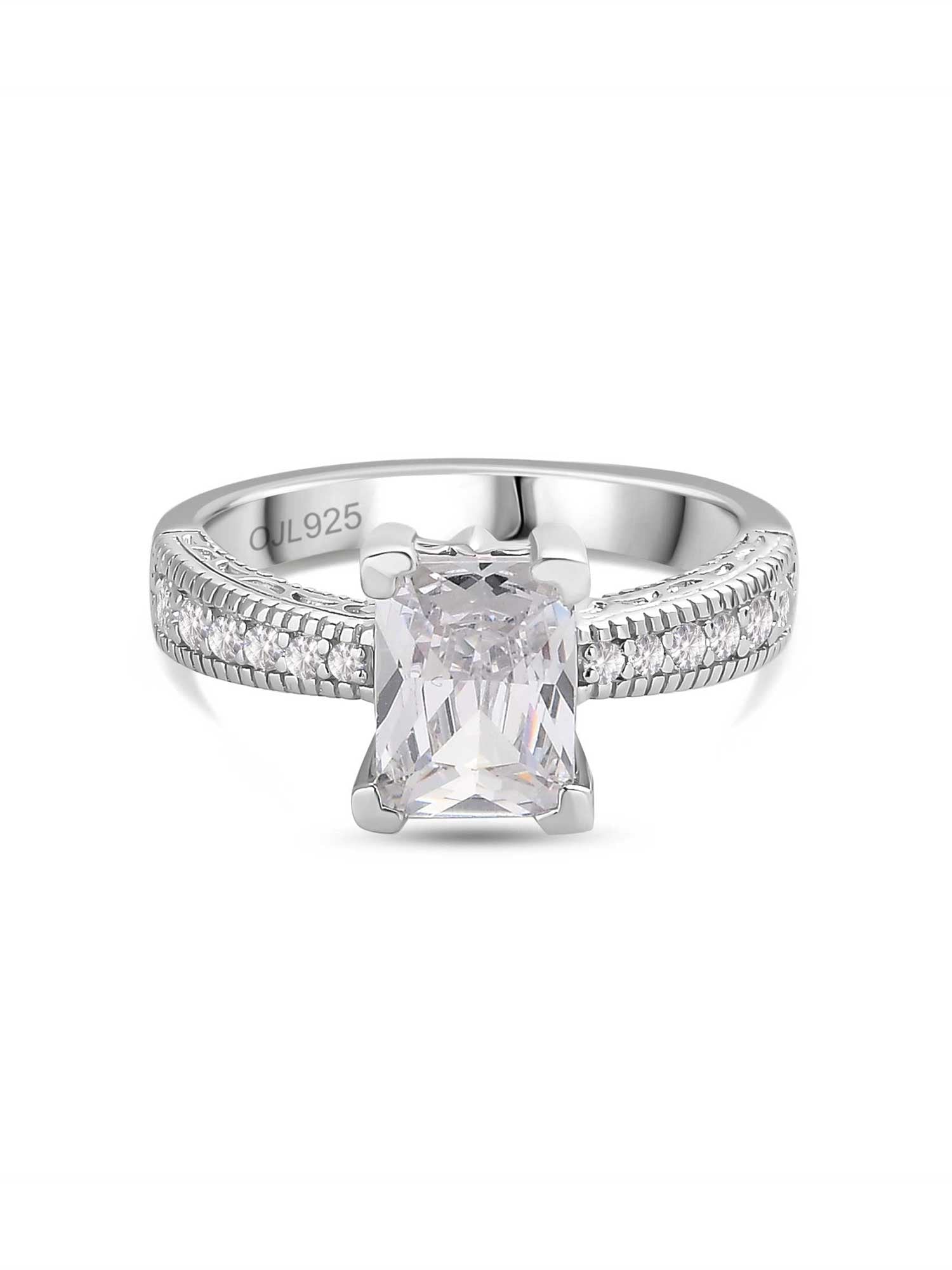 1.5 Carat Octagon Solitaire American Diamond Ring-2