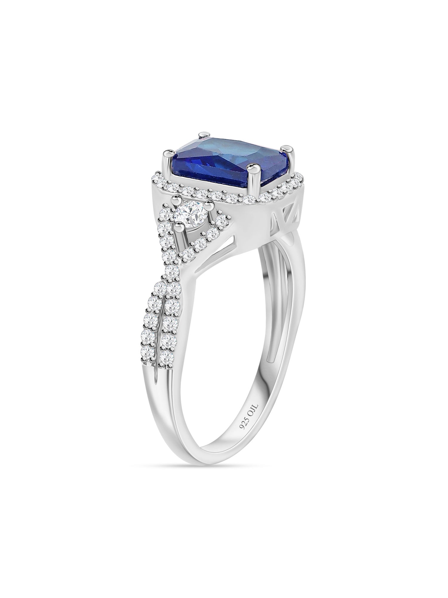 Blue Sapphire Designer Silver Ring