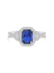 Blue Sapphire Designer Silver Ring