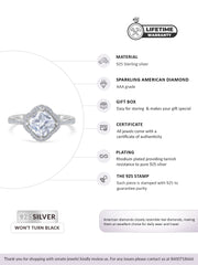 1.5 Carat American Diamond Flower Halo Ring For Women-5