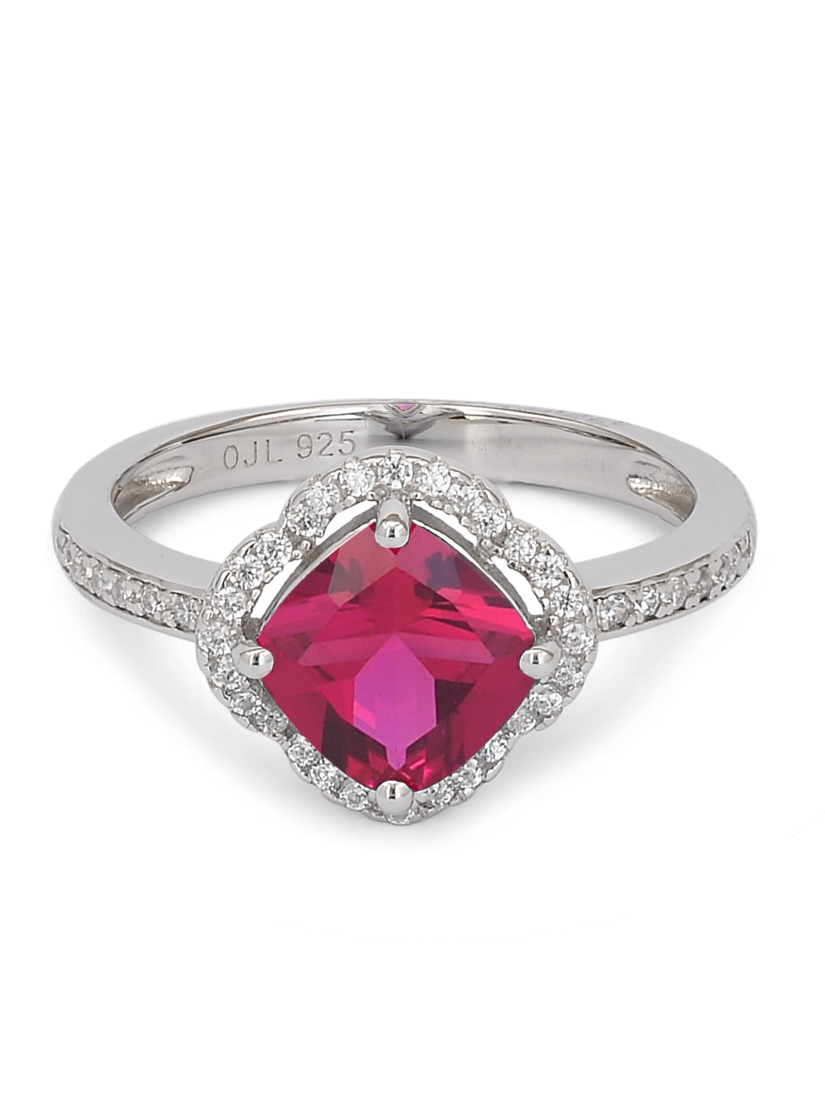 1.5 CARAT RUBY RED FLOWER SHAPE RING