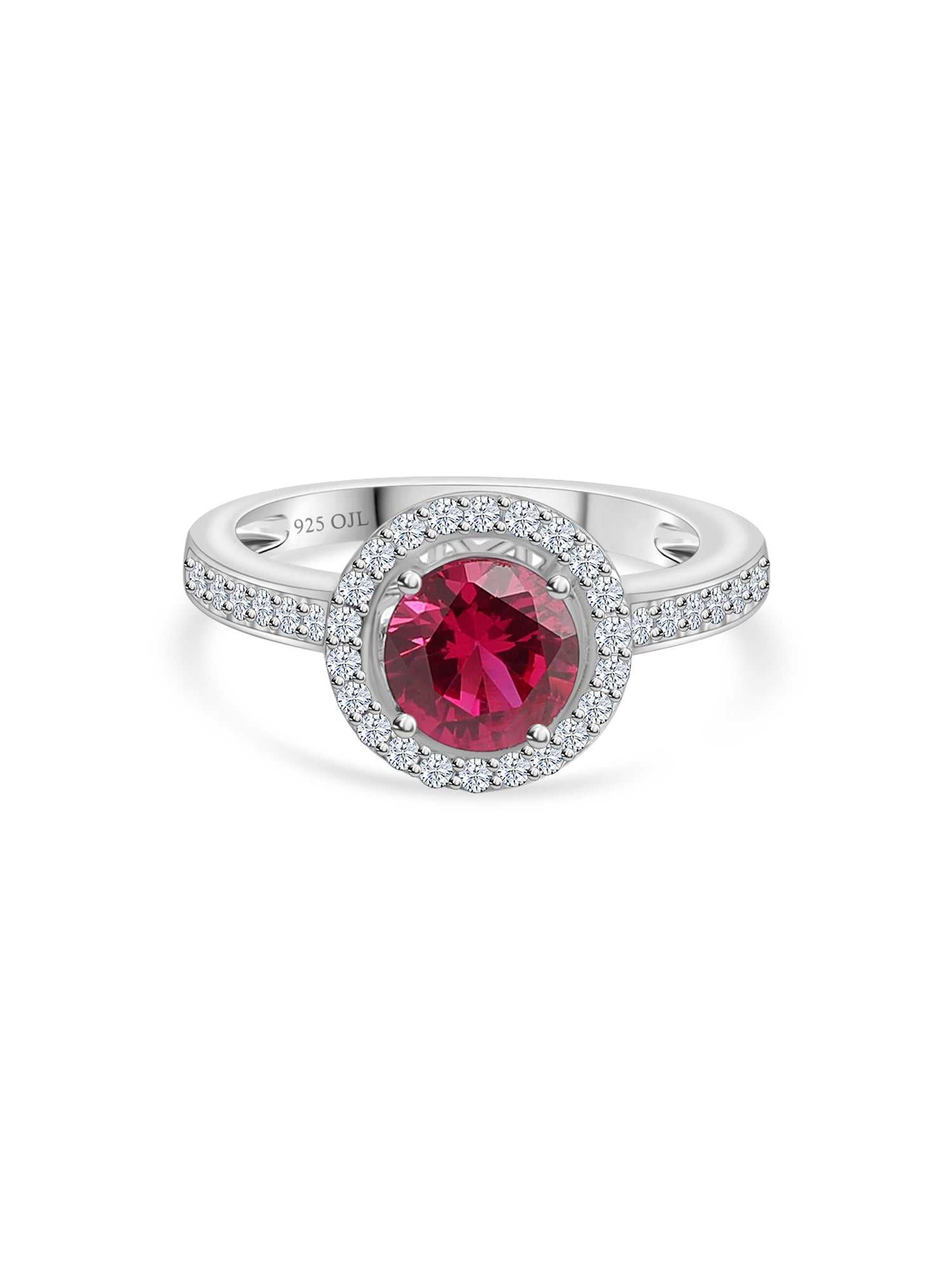 Bouquet Halo Silver Ruby Ring-5