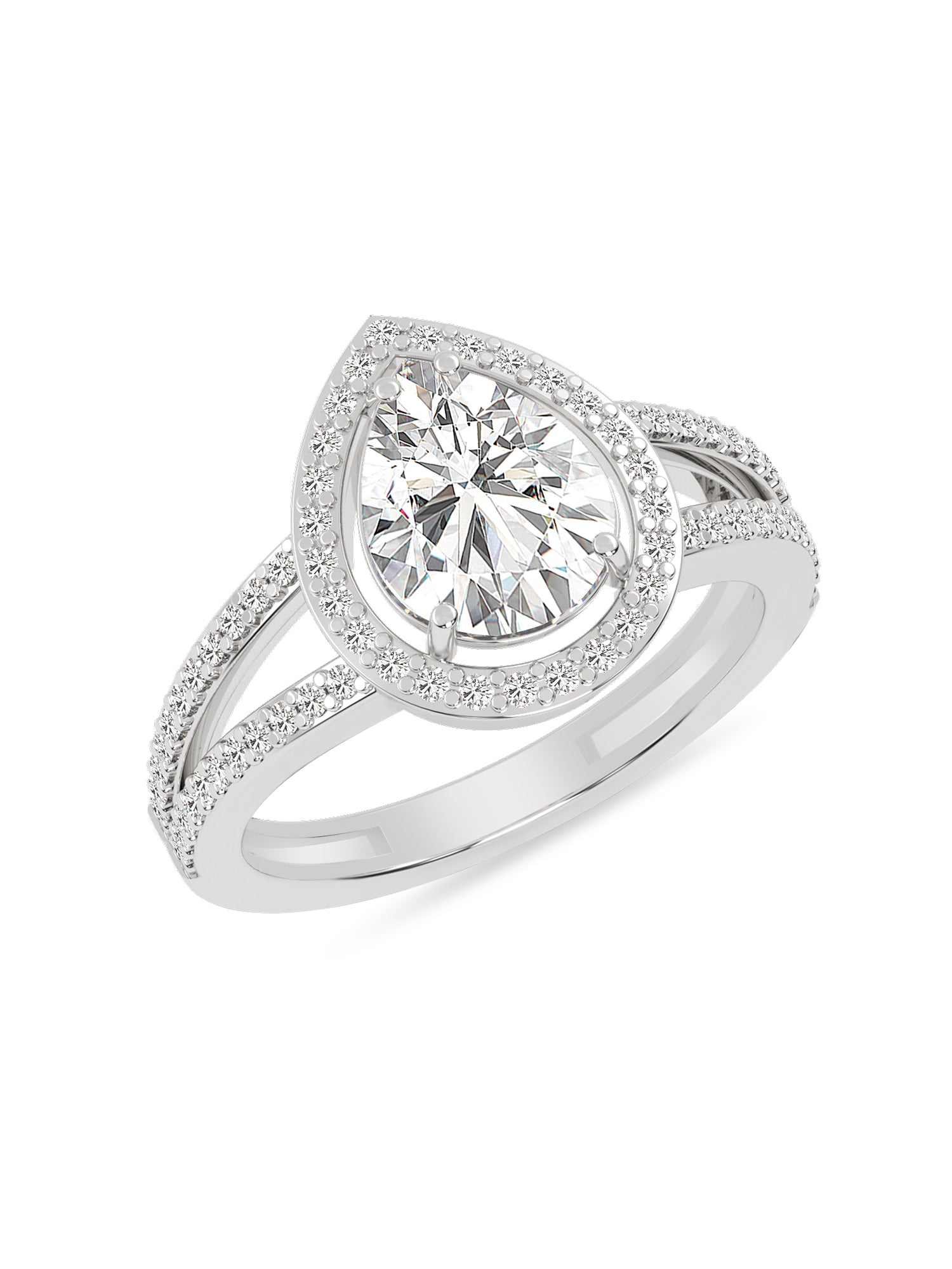 Pear Shape 1.5 Carat American Diamond Womens Ring