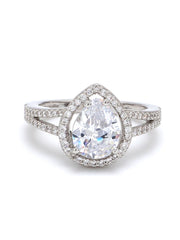 Pear Shape 1.5 Carat American Diamond Womens Ring