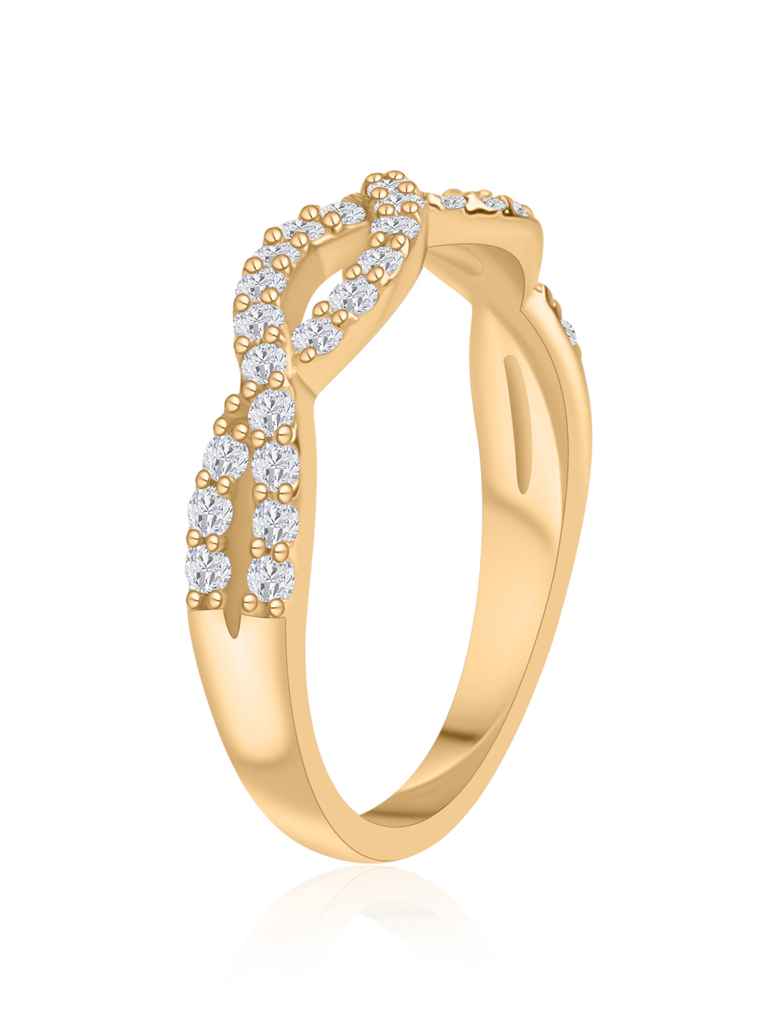 Graceful Lab Diamond Gold Ring For Women-1