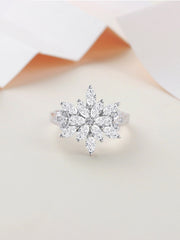 Flower American Diamond Sterling Silver Ring