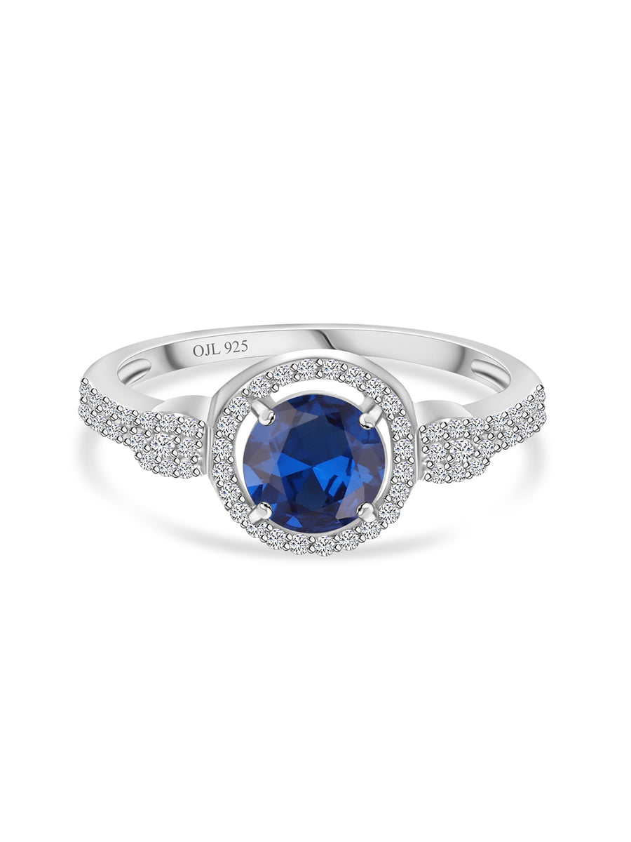 Blue Sapphire Luster 925 Silver Ring For Her