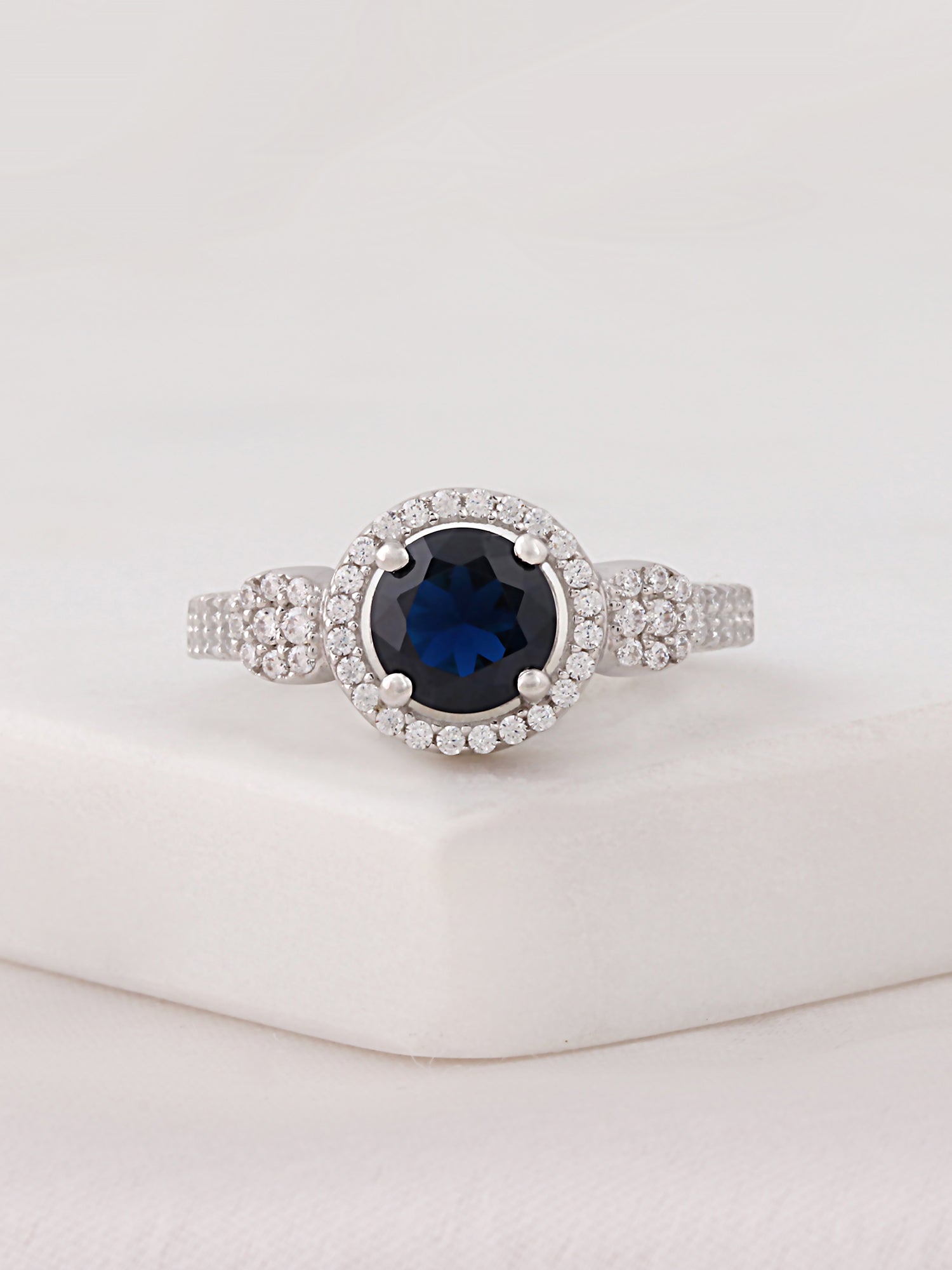 DEAL OF THE MONTH BLUE SAPPHIRE LUSTER 925 SILVER RING FOR HER-8