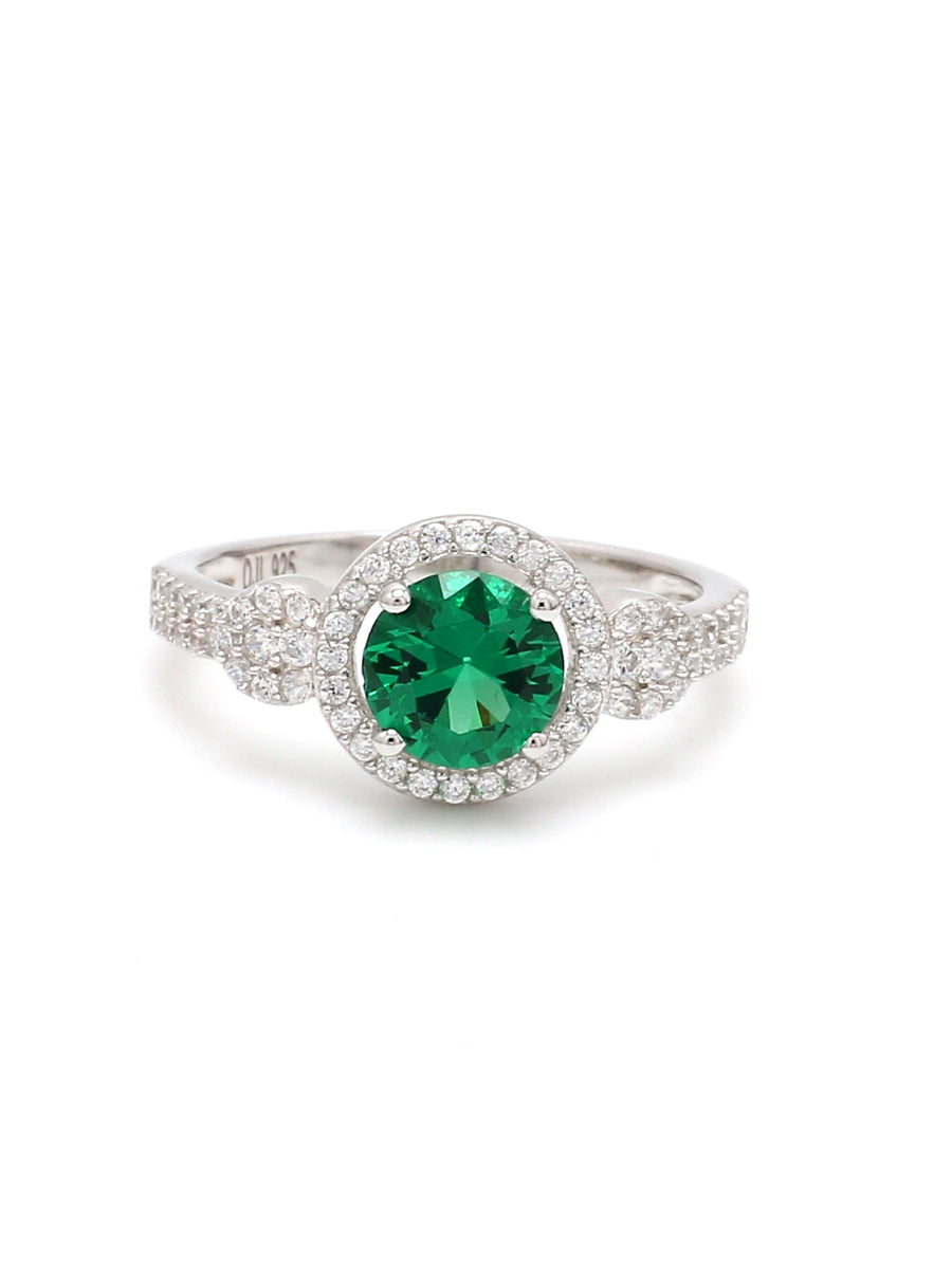 Green Divine Silver Ring