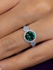 Green Divine Silver Ring-2