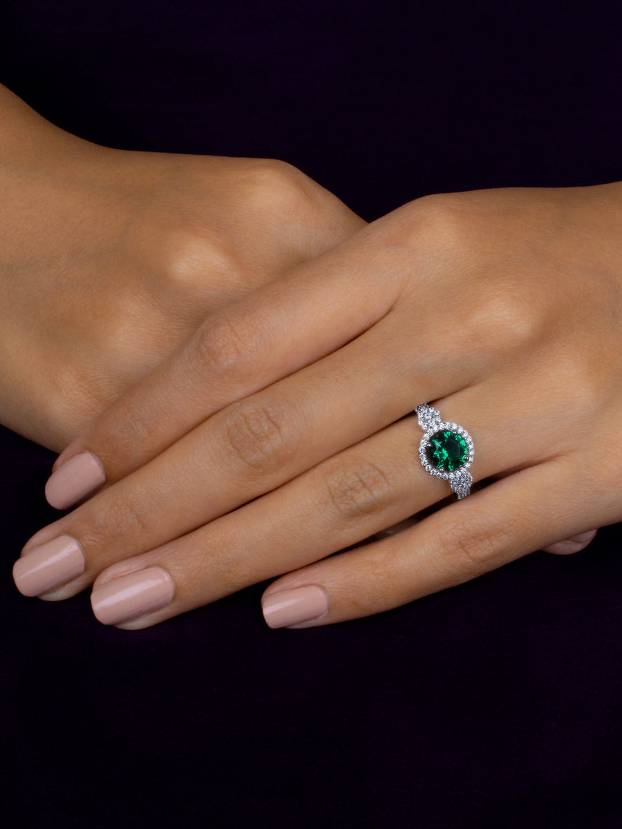 Green Divine Silver Ring-1