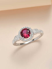 Ruby Red Divine Silver Ring