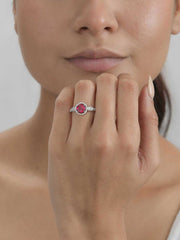Ruby Red Divine Silver Ring-1