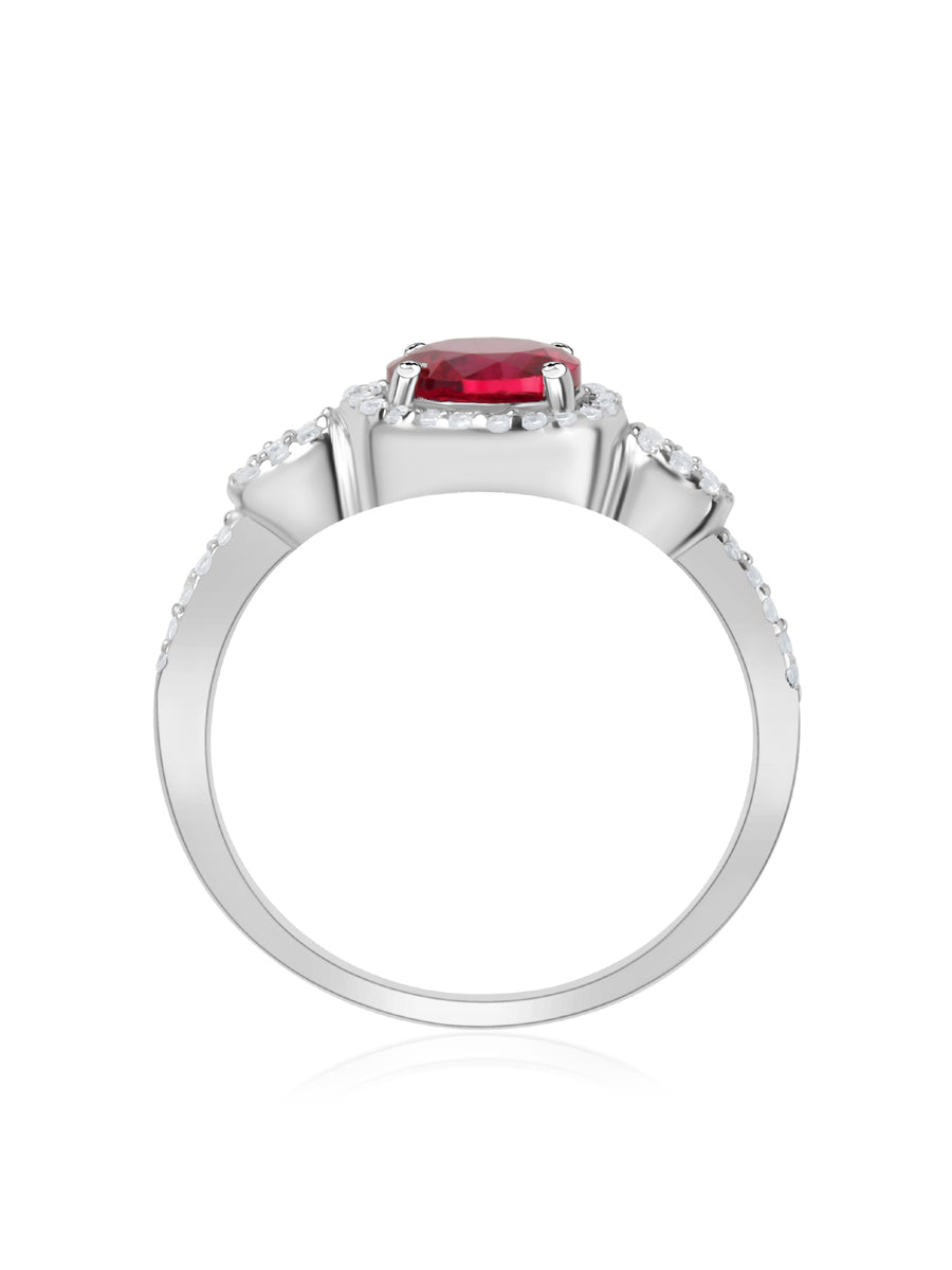 Ruby Red Divine Silver Ring-2