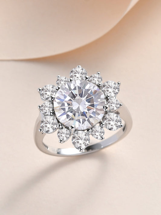 3.5 Carat American Diamond Flowery Ring