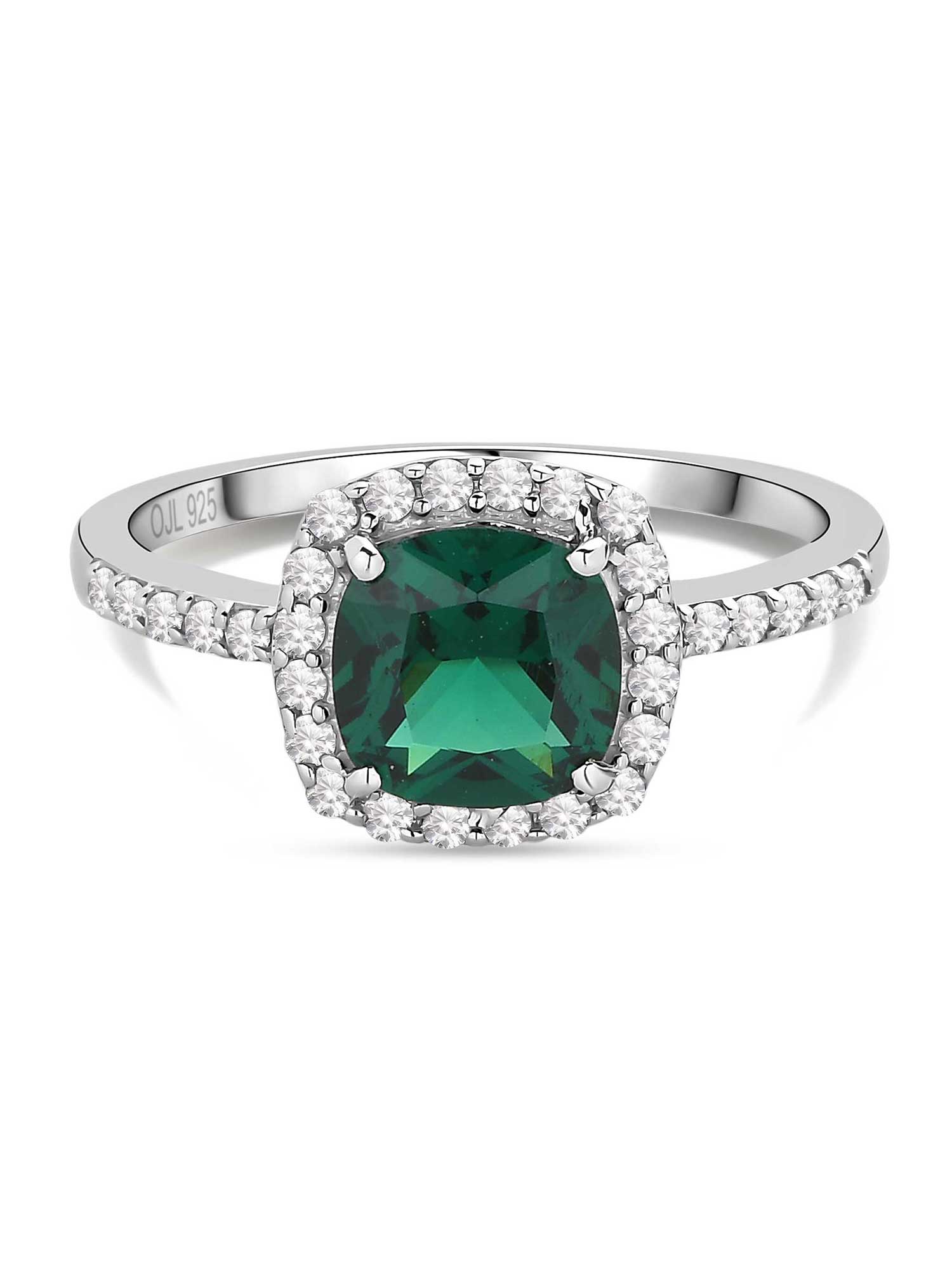 Princess Emerald American Diamond Cocktail Ring-2