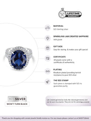 BLUE SAPPHIRE SILVER RING IN OVAL SHAPE-4