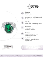 GLAMM EMERALD OVAL RING IN 925 SILVER-6