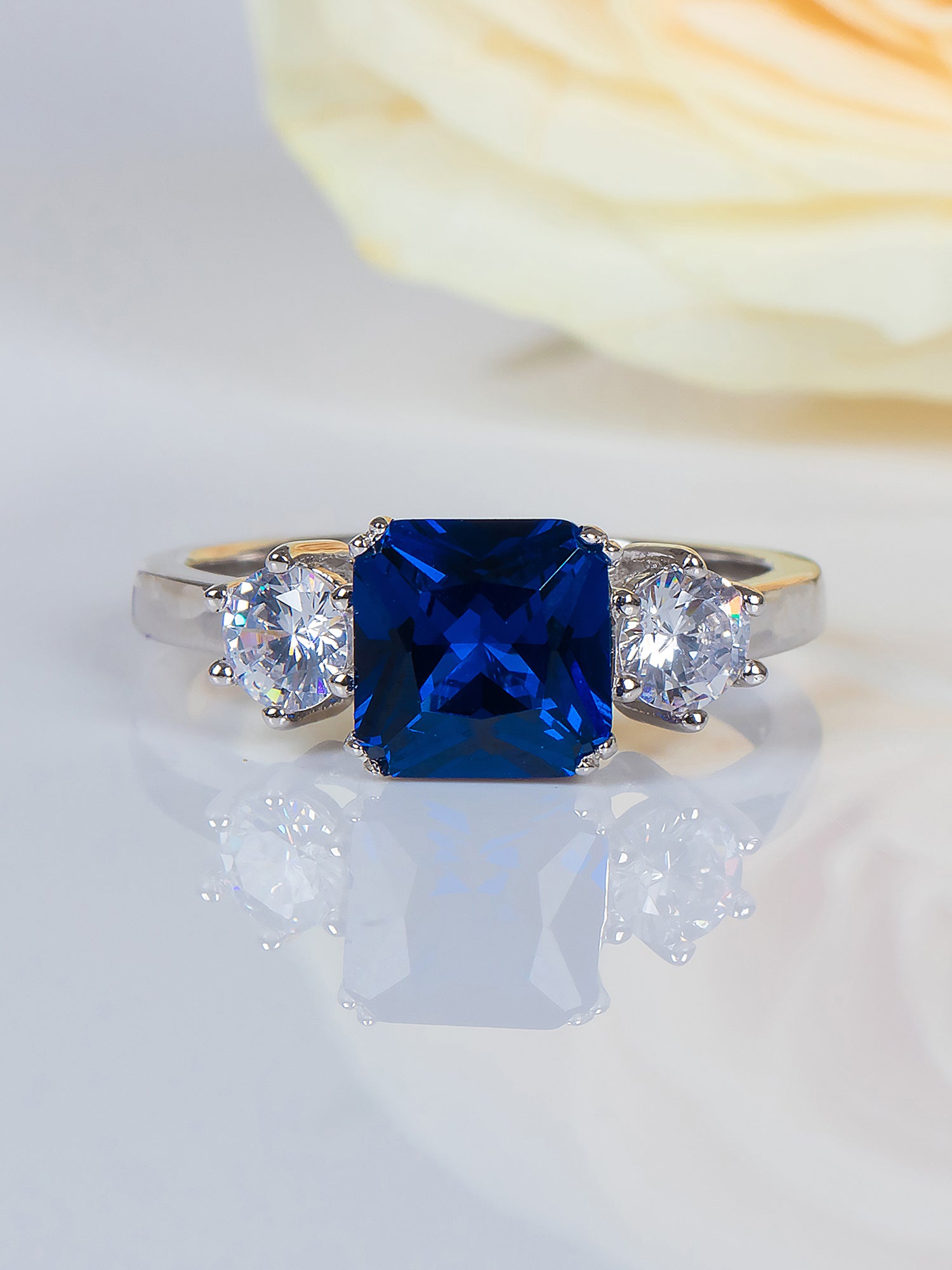 Meghan Markle Blue Sapphire Ring in 925 Silver-5