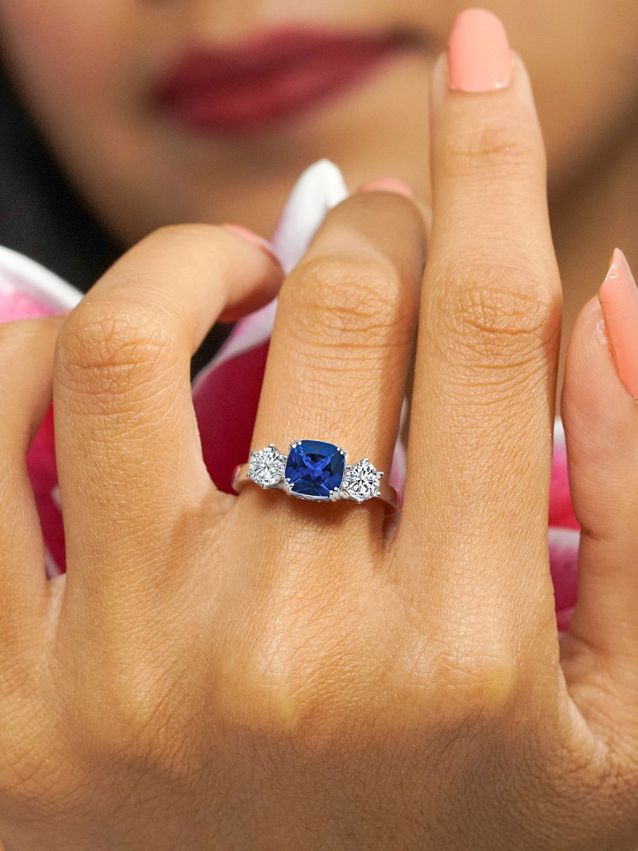 Meghan Markle Blue Sapphire Silver Ring for Daily Use | Promise Rings-2