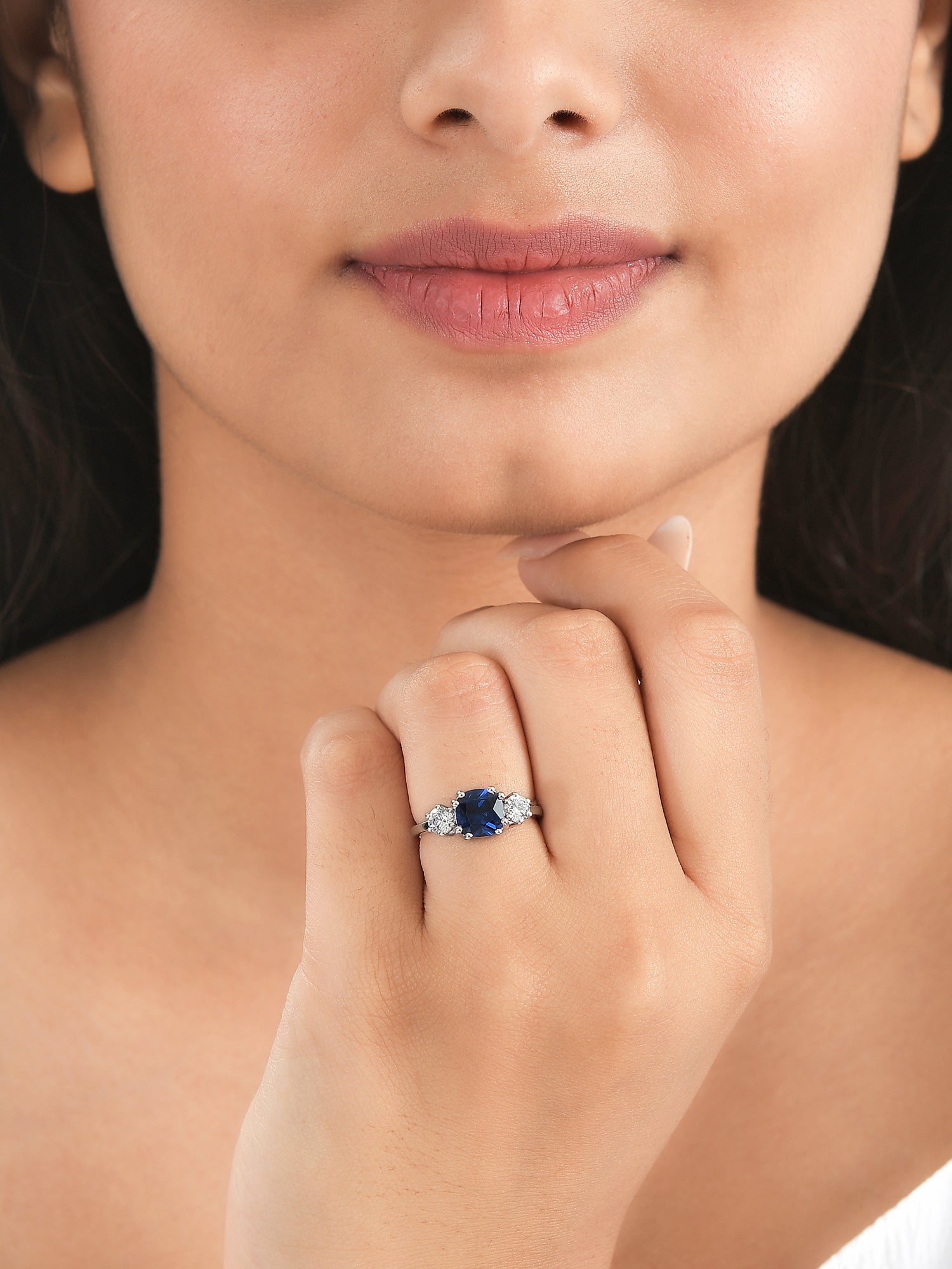 Meghan Markle Blue Sapphire Silver Ring for Daily Use | Promise Rings-2