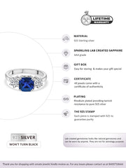 Meghan Markle Blue Sapphire Silver Ring for Daily Use | Promise Rings-3