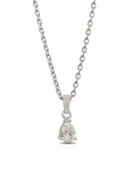 Pear Shape 0.5 Carat Single Solitaire Pendant With Chain