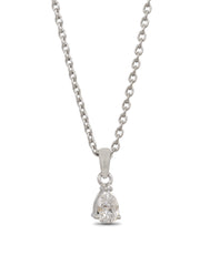 Pear Shape 0.5 Carat Single Solitaire Pendant With Chain-2