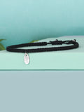 925 SILVER HAMMERED CHARM ANKLET IN THREAD-1