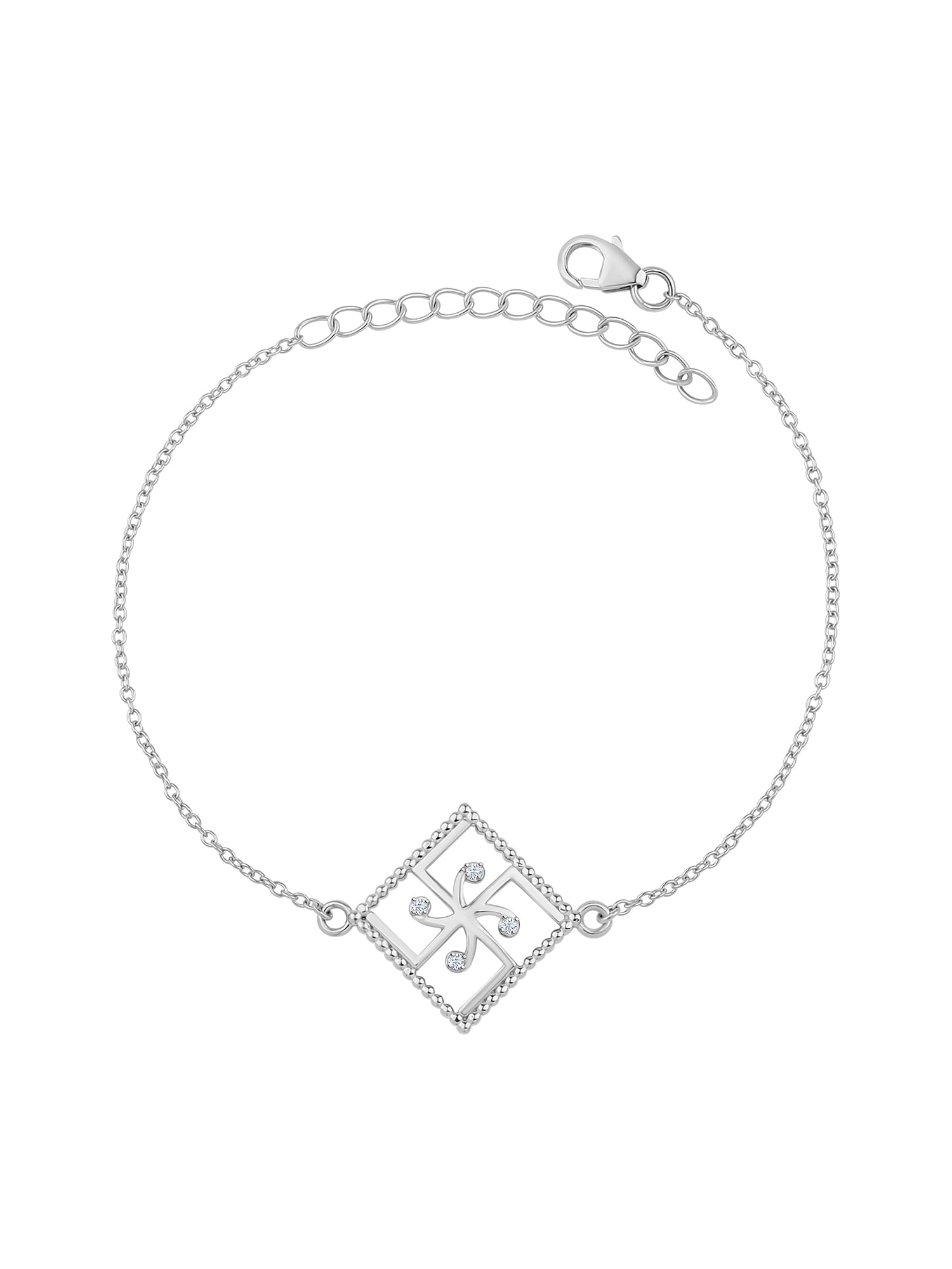 925 Silver Swastik Rakhi Bracelet For Brother-2